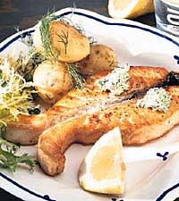 Laxfjäril med örtagårdssmör