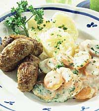 Kebab med stuvade morötter