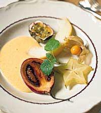 Exotiska frukter på spegel