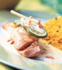 Laxfilé med limekokossås