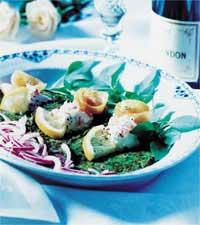 Puffiga ört- och spenatplättar