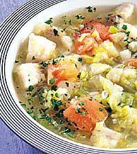 Fisksoppa med grönt