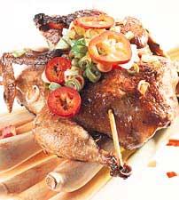 Ugnsstekt vaktel med citrongräs