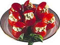 Mascarpone- och basilikafyllda tomater