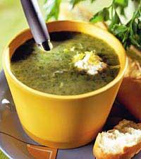 Grön vårsoppa med citroncrème
