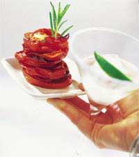 Halverade ugnsbakade tomater