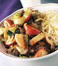 Fruktig köttfärswok