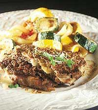 Skinkfylld biff med grönsaker