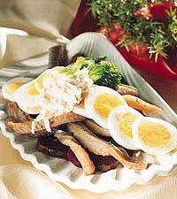 Sill med kokta rödbetor