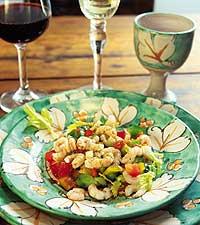 Sallad med paprika och räkor