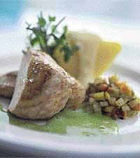 Kycklingfilé med grön ärtsås