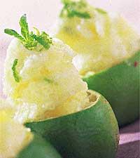 Lime- & mangosorbet