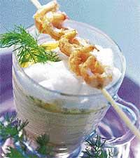 Skummig räkcappuccino