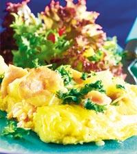 Bondomelett med rökt fisk