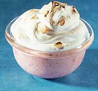 Hallonglass med marängtopp