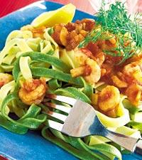 Het skaldjurssås med pasta