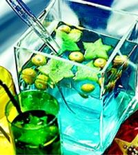 Månbål med stjärnor och planeter