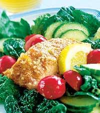 Laxsallad  med spenat