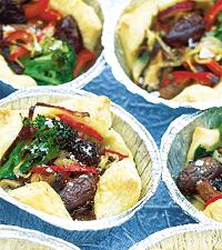 Smördegspajer med spenat & svamp