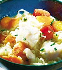 Snabb fisksoppa med nudlar