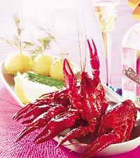 Kräftor med skarpsås