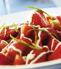 Limemarinerade jordgubbar