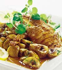 Grillad kyckling med champinjoner