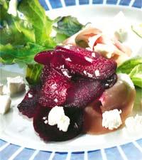 Rödbetsassiett med färsk getost