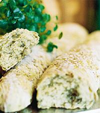 Spenatbaguetter med havssalt