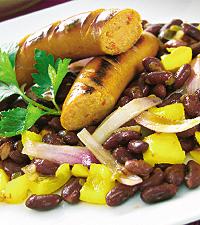 Kryddig chorizo med kidneybönor