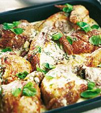 Kyckling med getostsås