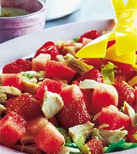 Jordgubbssallad med kyckling