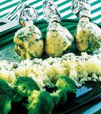 Kokta kycklingben i citronsås