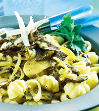 Leverskavssås med pasta