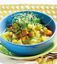 Purjosoppa med kikärter