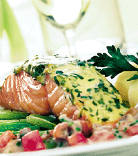 Senaps- och persiljebakad lax