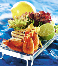 Polentasnittar med rökräkor