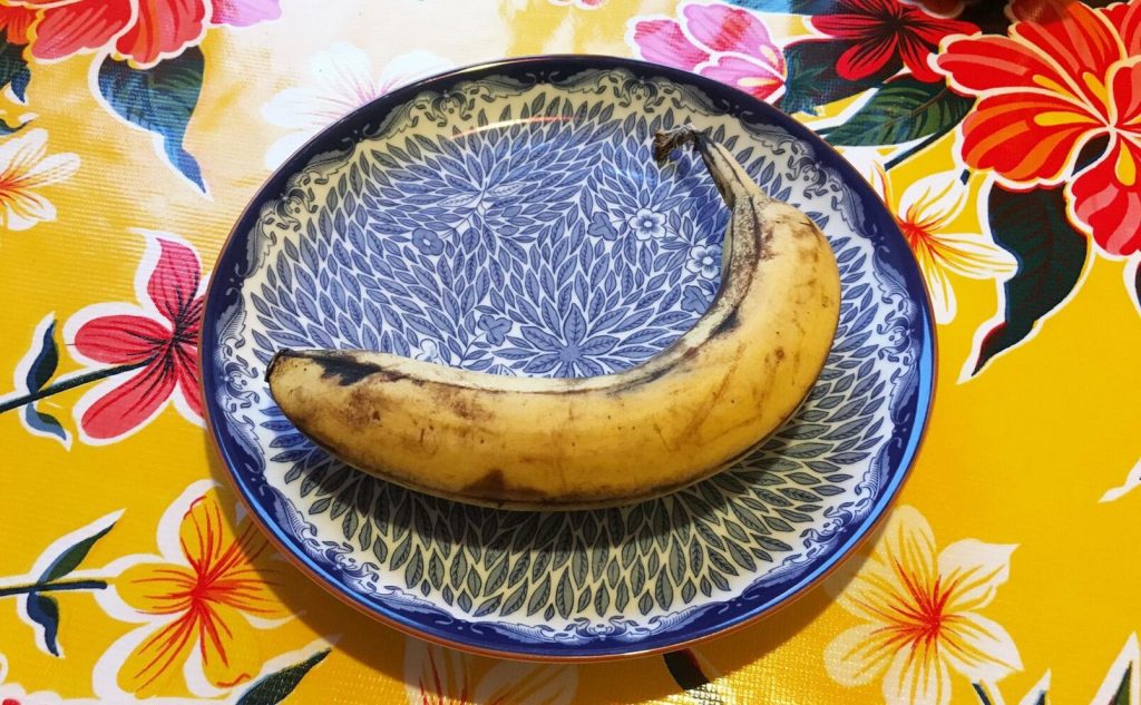 Bananerna kan bli långt mycket svartare och prickigare än den här bananen och fortfarande funka i shaken Foto: Jesper Björnstedt