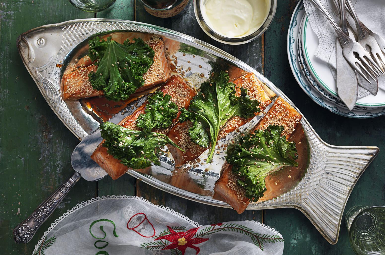 Jullax med grönkål