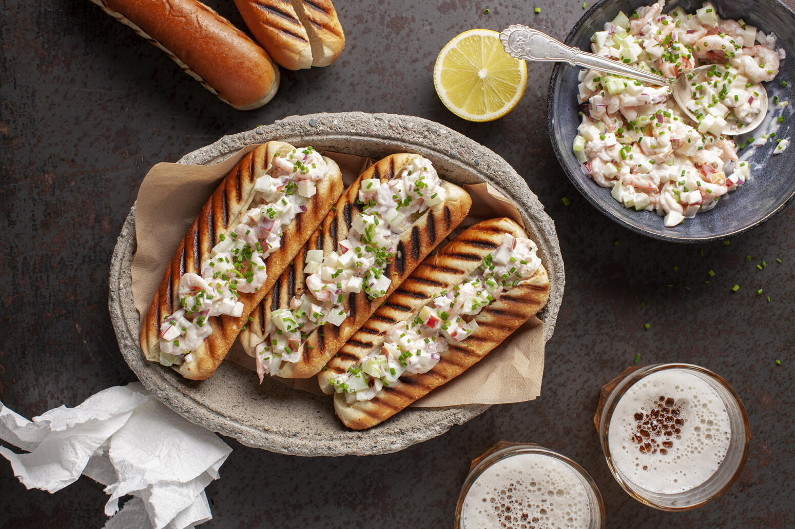 Shrimp rolls med äpple