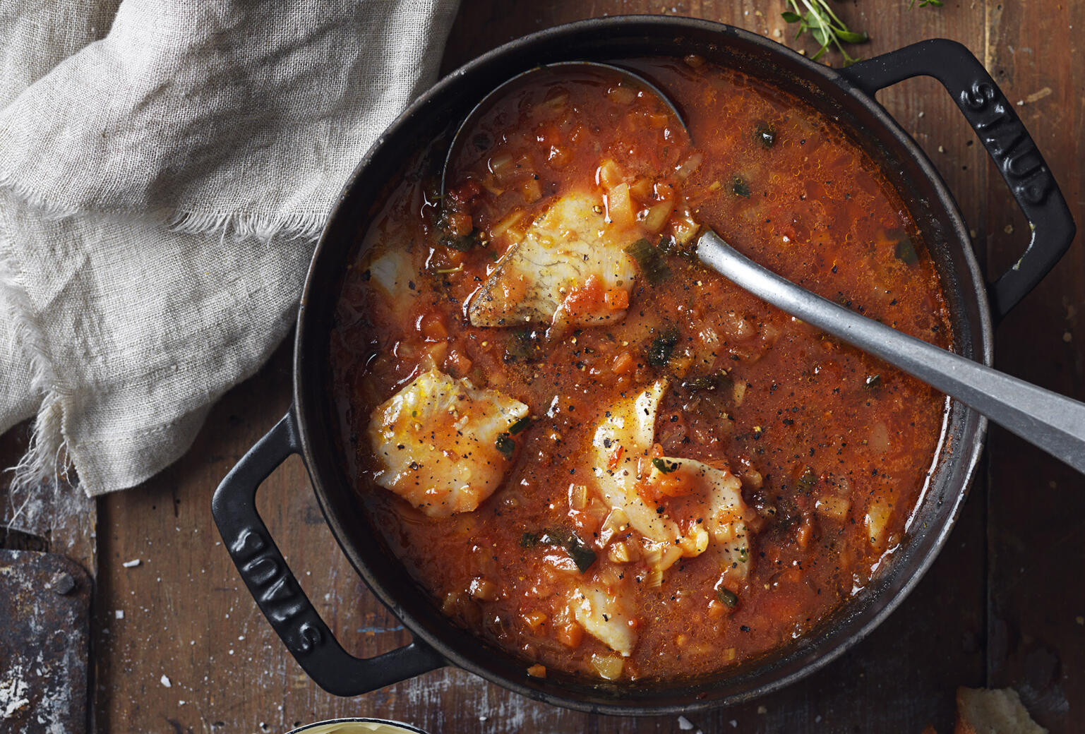 Fransk fisksoppa med rödspätta