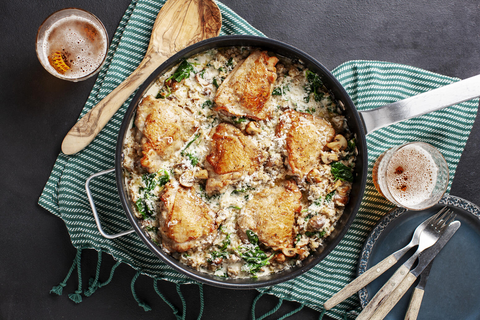 Kycklingpanna med kornotto