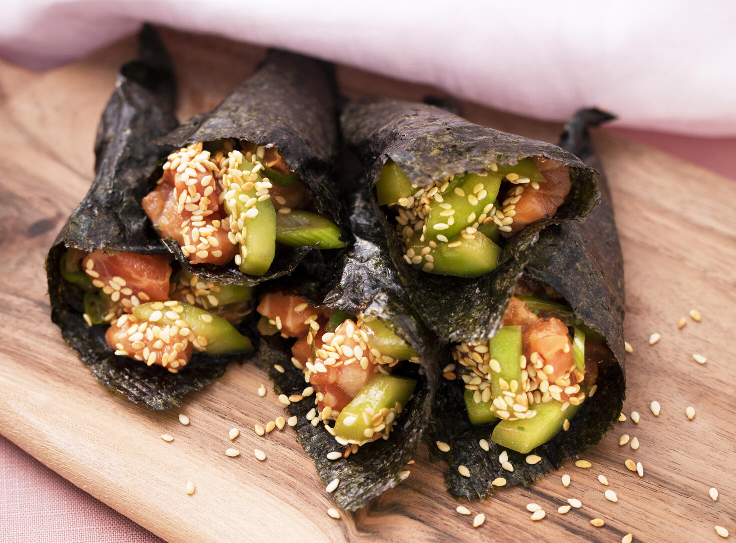 Noristrutar med laxtartar