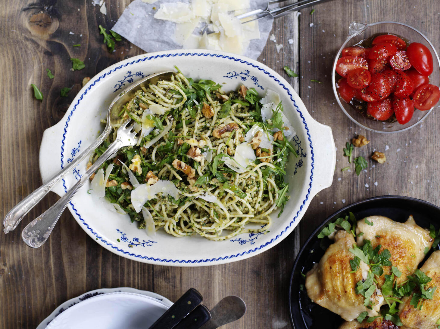 Pasta med rucolapesto