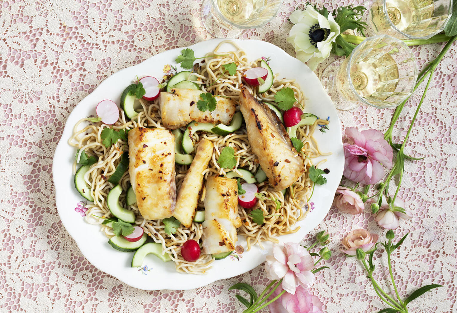 Misotorsk  med sesamnudlar