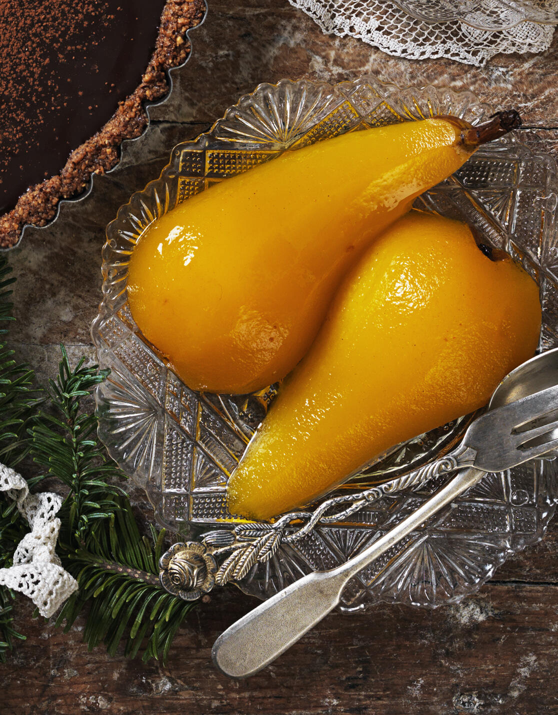 Inkokta päron med saffran