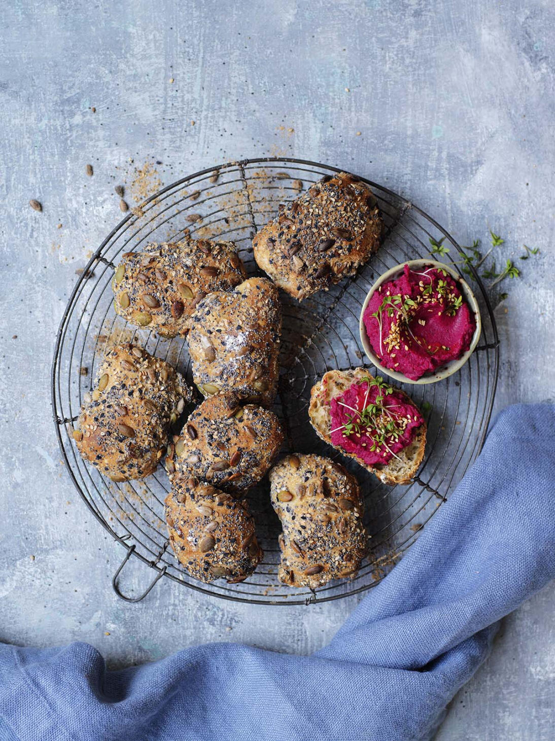 Dinkelfrallor med frön