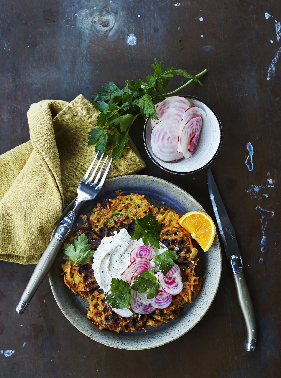 Sötpotatis- och morotsvåfflor