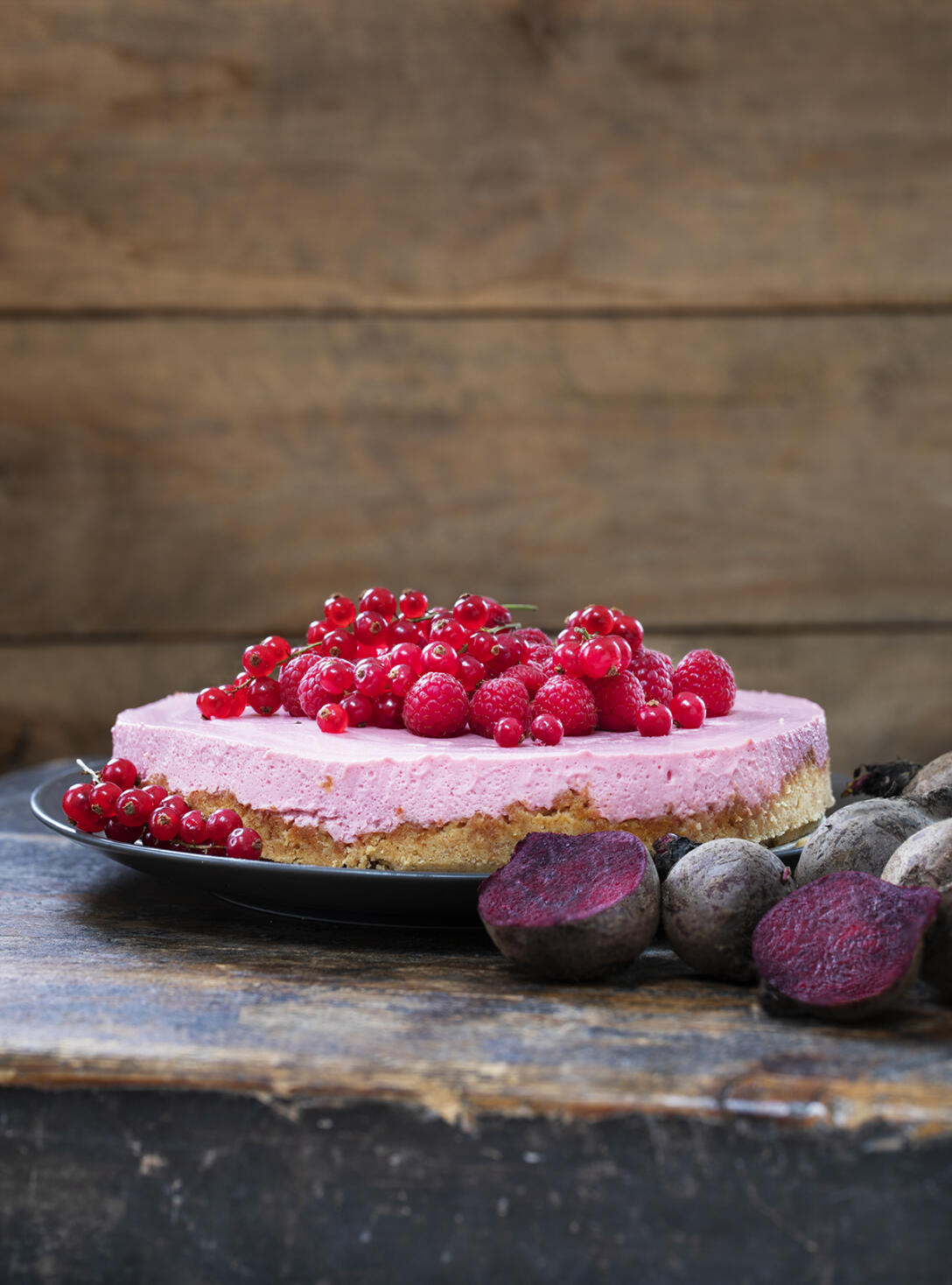 Cheesecake med rödbeta