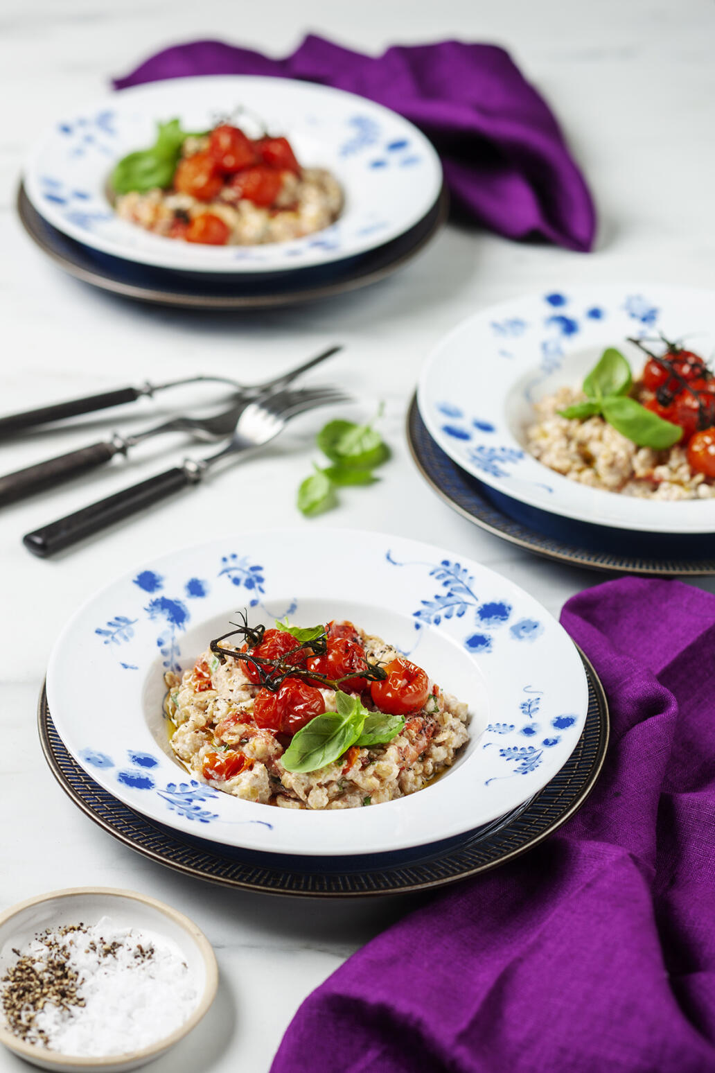 Krämig mathavre med ugnstomater